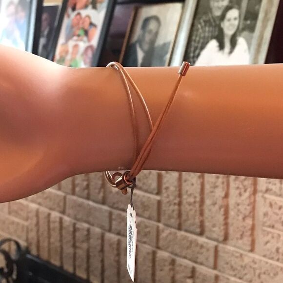 FOSSIL bracelet leather strap chevron pattern - Picture 4 of 4